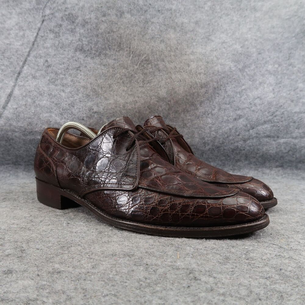 Kow Hoo Shoes Mens 45 Oxfords Exotic Leather Classic Goodyear Welt Handcrafted